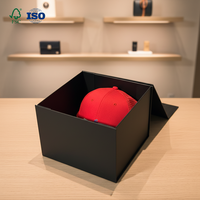 Boîte à chapeaux magnétique rigide personnalisée pour casquettes de baseball et chapeaux de pêcheur avec logo estampé à chaud et vernis UV sélectif