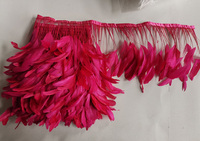 Frange de plumes de coq de poulet éco-responsable, blanchies et teintes, 6-8 pouces, demi-bronzées, à usage industriel et DIY