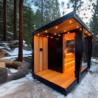 Salles de sauna vapeur en bois massif finlandais pour usage extérieur dans les villas et les jardins