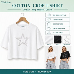 T-Shirt Crop Top da Donna in Cotone e Poliestere, Manica Corta con Spalle Scoperte, Stile Streetwear, Stampa e Design Personalizzato, Taglie <span class=keywords><strong>S</strong></span>-2XL - Product Image 3