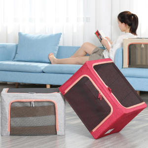 Caja de almacenamiento de ropa de gran capacidad a <span class=keywords><strong>precio</strong></span> de fábrica, contenedores de almacenamiento de ventana transparente, contenedores de almacenamiento apilables con asas - Product Image 3