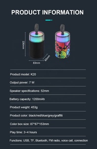 Loa không dây di động với độ trung thực cao 3D âm thanh vòm Loa răng xanh LED Đèn loa siêu trầm nhỏ để sử dụng ngoài trời - Product Image 4