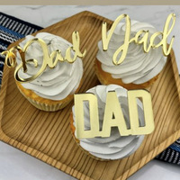 Super Dad Gravierter Cupcake-Topper Neuerscheinung Vatertag Kuchendekoration Partyzubehör