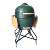 AUPLEX Barbecue Kamado en céramique de 27 pouces vert, disponible en ODM/OEM, de qualité supérieure, pour barbecue en plein air et pique-nique, direct, luxueux