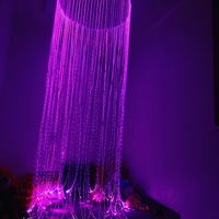 Lumière sensorielle LED en plastique à changement de couleur, projecteur de rideau, lustre, cascade de fibres optiques