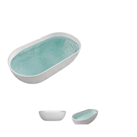 Baignoire autoportante moderne GeMei en résine à surface solide, écologique, avec drain central pour spa, fonction de trempage, pour salle de bain