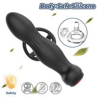 Masseur de prostate vibrant USB, stimulateur anal, godemiché, plug anal, stimulateur de testicules, retardateur d'éjaculation, anneau pénien, jouets sexuels