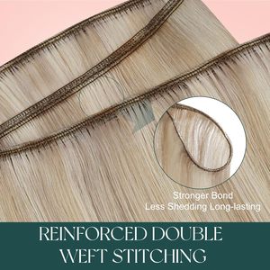 Extensiones de Cabello Ruso Rubio Ceniza de Lujo, Doble Trama, Cutícula Alineada, Cabello Humano Virgen Remy Original - Product Image 2