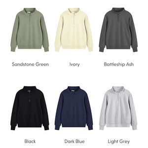 Sudaderas Personalizadas con Logotipo Bordado ODM para Hombre, de Alta Calidad, 100% Algodón, con Cierre de 1/4 - Product Image 2