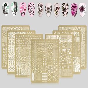 Private Label Or <span class=keywords><strong>En</strong></span> Acier Inoxydable Nail Art Estampage Plaque Réutilisable Floral Dentelle Motif Modèle pour <span class=keywords><strong>Gel</strong></span> Vernis Impression - Product Image 2