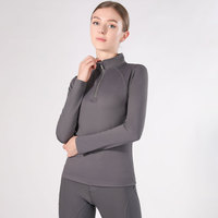 Chemises d'équitation professionnelles à manches longues et couche de base pour femmes, en stock, léger, sports équestres