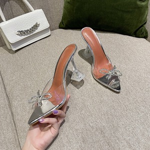 รองเท้าส้นสูงใสประดับเพชรแบบสวมสำหรับผู้หญิงแฟชั่นฤดูร้อน - Product Image 3