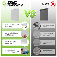 Stores à enroulement sans fil sur mesure ZSTARR pour fenêtres, occultation à 65 %, stores à ressort manuels, rideaux en tissu imperméable
