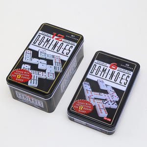 JUXING Jeu de dominos double six écologiques à points colorés, thème numéroté, pour soirées de jeu en famille, avec étui en métal - Product Image 5