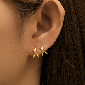 CANNER Joyería Geométrica para Mujer al por Mayor, Pendientes de Aro Minimalistas Chapados en Oro de 18k, Novedad 2024, Joyería de Plata 925 - Product Image 6