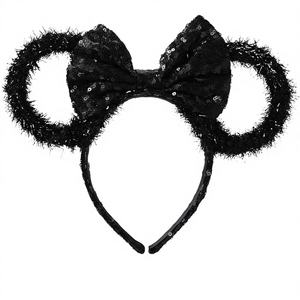 Diademas de Lentejuelas con Diseño de Mickey y Minnie Mouse, Lazos Ajustables, Estilo Clásico Americano, Paquete de 150 Unidades al por Mayor, Envío Gratis - Product Image 1