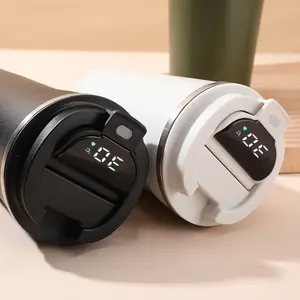 Copo térmico inteligente para café, caneca térmica personalizada para viagem, café e leite, com temperatura LED, ideal para bebidas
