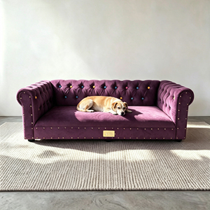 OEM Custom Logo Solid Wood Frame Luxury Bolt Trim Pet <b>Bed</b> Washable Raised Premium <b>Dog</b> Cat <b>Bed</b> For Small Large Pets Wholesale - Product Image 1