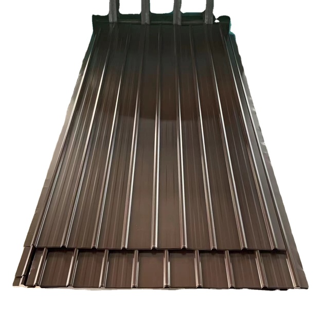 Brown Copper-colored PPGI Corrugated Steel Roof Panels Color Coated Roofing Sheets Cutting Hongxin Brand 0.12-0.8mm Thickness