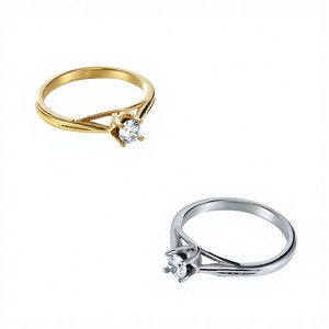 แหวนแต่งงาน UM Jewelry ชุบทอง 18K ประดับเพชรซิคอน บนตัวเรือนสแตนเลสสตีล ดีไซน์เรียบง่าย ทันสมัย สำหรับผู้หญิง - Product Image 4