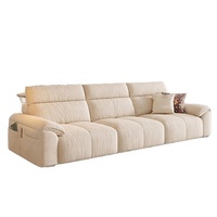 Elektrisches Schlafsofa Multifunktionales Wohnzimmersofa Zero-Wall Sugar Cube Funktion Leder Geradliniges Sofa