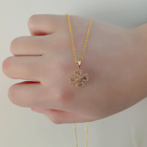 Collar con colgante largo giratorio de girasol, anillo de oro Popular, para fiesta - Product Image 5