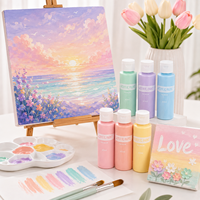 Ensemble de peinture acrylique pastel Macaron, 6 couleurs, 60 ml, emballage en boîte transparente, peinture non toxique pour enfants et étudiants, bricolage scolaire, art et artisanat