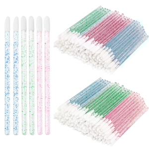 Venta al por mayor cristal <span class=keywords><strong>transparente</strong></span> brillo mango lápiz labial aplicador rosa azul verde Color nailon cepillo <span class=keywords><strong>de</strong></span> labios desechable 50 Uds - Product Image 1