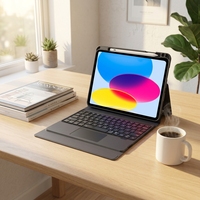 Clavier sans fil rétroéclairé par LED ultra-fin avec pavé tactile étanche pour iPad 10e génération, interface USB