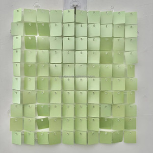 Panel Plastik Sequin Interlock, Panel Dinding Berkilau, Dekorasi Latar Belakang, Panel Berkilau Hijau Matt untuk Acara Pernikahan dan Ulang Tahun - Product Image 1