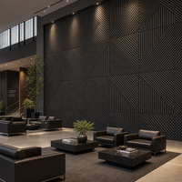 Panneaux muraux en grille de placage PVC MDF insonorisants pour salon, hôtel et hôpital