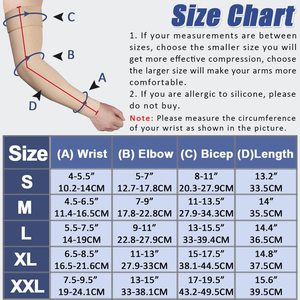 Protectores de Brazo de Silicona Deportivos con Compresión de 20-30 mmHg, Almohadillas para Codos y Mangas de Compresión, Suaves y con Logotipo Personalizable - Product Image 5