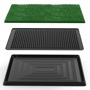 Venta al por mayor bandeja de baño para mascotas perro interior/exterior hierba grande mascota <span class=keywords><strong>Loo</strong></span> portátil orinal personalizado sostenible verde limpieza Productos - Product Image 1