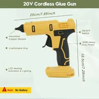Pistolet à colle chaude électrique sans fil Pistolet thermofusible Buse anti-brûlure avec 10 bâtons de colle pour Dewalt sans batterie
