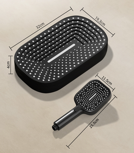 <strong>Square</strong> High-Pressure Handheld <strong>Shower</strong> <strong>Head</strong> for Home, Large Panel 3-Function Button Bathroom <strong>Shower</strong> - Product Image 6