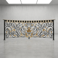 Rampe d'escalier en fer forgé de luxe haut de gamme, design couronne, style palais, design traditionnel, résistante à la rouille, protégée contre les UV, marque JXY