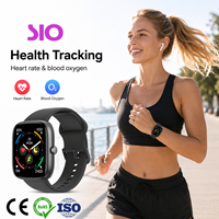 Montre connectée avec écran tactile TFT de 1,83 pouce, alliage d'aluminium, moniteur de fréquence cardiaque, moniteur d'oxygène sanguin, moniteur de sommeil, compteur de pas, batterie de 300 mAh