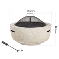 Brasero rond extérieur en acier de grande taille pour jardin, patio, barbecue et aménagement paysager avec dispositif de sécurité anti-flamme