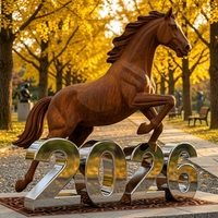 Escultura de animal de acero corten grande, desmontable y de gran tamaño, para exhibición en zoológicos y safaris, venta al por mayor