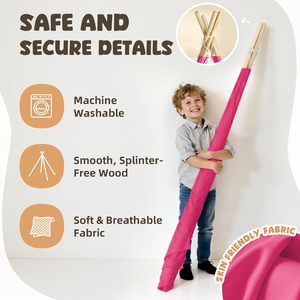Tente de jeu tipi <span class=keywords><strong>rose</strong></span> pour enfants, <span class=keywords><strong>grande</strong></span> tente pour enfants, maison de jeu pour tout-petits, jouets pour bébés - Product Image 4