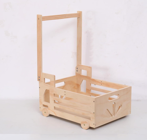 Cadeaux personnalisés : Panier de naissance en <span class=keywords><strong>bois</strong></span> avec roulettes, réversible fille/garçon, avec poignée, pour nouveau-né - Product Image 6