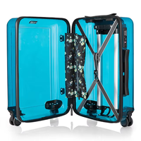 Valise à roulettes en aluminium avec design personnalisé, double face transparente en PC