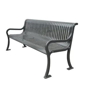 Panca esterna per parco in acciaio per esterni posti a sedere in metallo per strada panca da salotto con giardino pubblico lungo panca in ferro