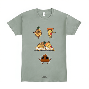 Camiseta Tropical Fusion Unisex para Adultos, Tallas S M L XL XXL, Diseño Divertido de Comida, Estampado Gráfico de Piña, Pizza y Bola de Higo - Product Image 2