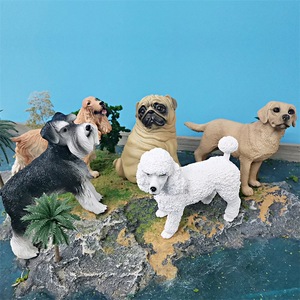 Modèles de chiens de compagnie en plastique grandeur nature, Samoyède, Labrador, Mastiff tibétain, <span class=keywords><strong>Schnauzer</strong></span>, Bouledogue, Ornements de Noël - Product Image 4