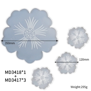 Moule en silicone DIY pour sous-verres en forme de fleurs de cerisier, grands plateaux en résine, plateaux à thé et plateaux à fruits - Product Image 3