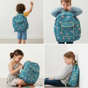 Bolsa Infantil Estampada, Bolsa de Mano Acolchada de Algodón con Estampado a Bloque, Bolsa Ligera Reutilizable para Viajes y Uso Diario, 18x14x8 - Product Image 3