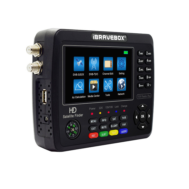 IBRAVEBOX V10 Finder Pro 4.3 Inch Display Digital Satellite Meter Signal Finder, Support DVB-S/S2/S2X/T/T2/C