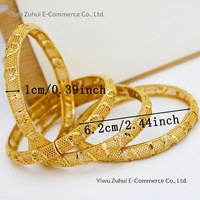 Pulsera de Cobre para Mujer de 24K, Estilo Dubái, Brazalete de Novia Dorado a la Moda Etíope, Regalo de Joyería