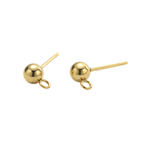 Boucles d'oreilles simples 3mm 4mm 5mm 6mm perle boucles d'oreilles avec boucle boucles d'oreilles boule en acier inoxydable goujons pour la fabrication de bijoux